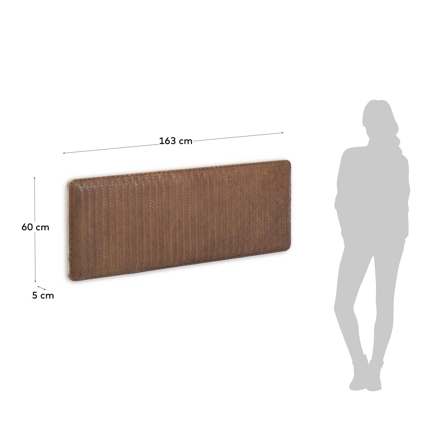 Изголовье кровати Natesa из массива тика и кожи 163 x 60 см La Forma (ex Julia Grup)