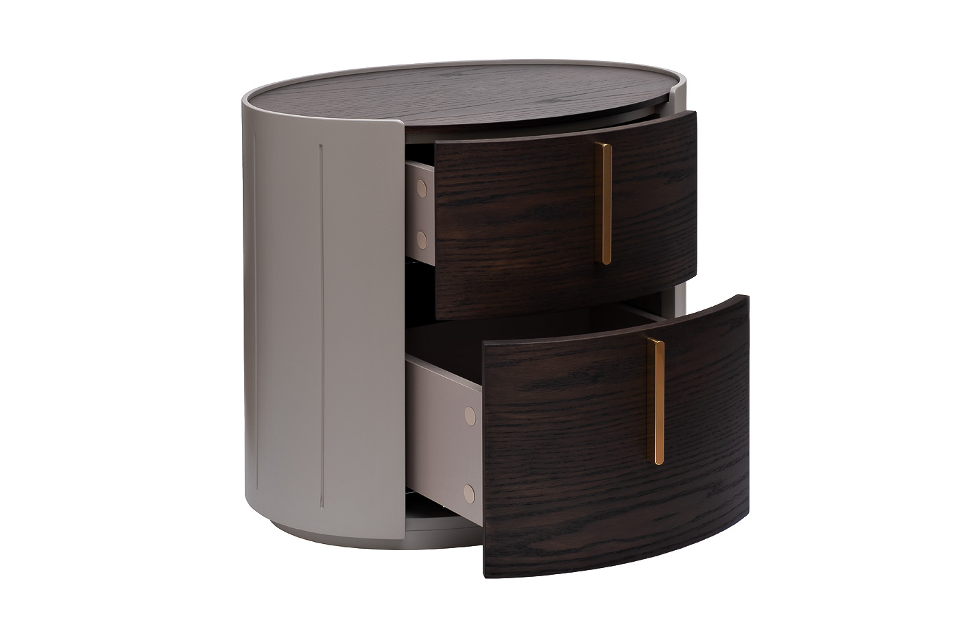 Тумбочка с 2мя ящиками темный шпон Garda Decor 77IP-30200