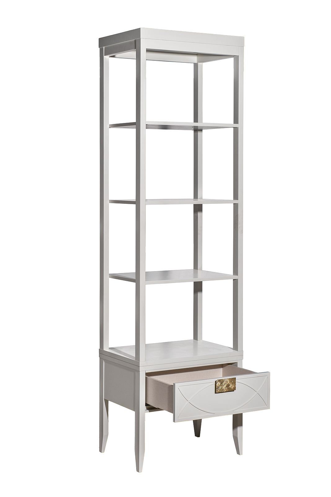 Шкаф-витрина открытый узкий с тумбой прикроватной с 1-м ящиком Garda Decor 151SV-000018