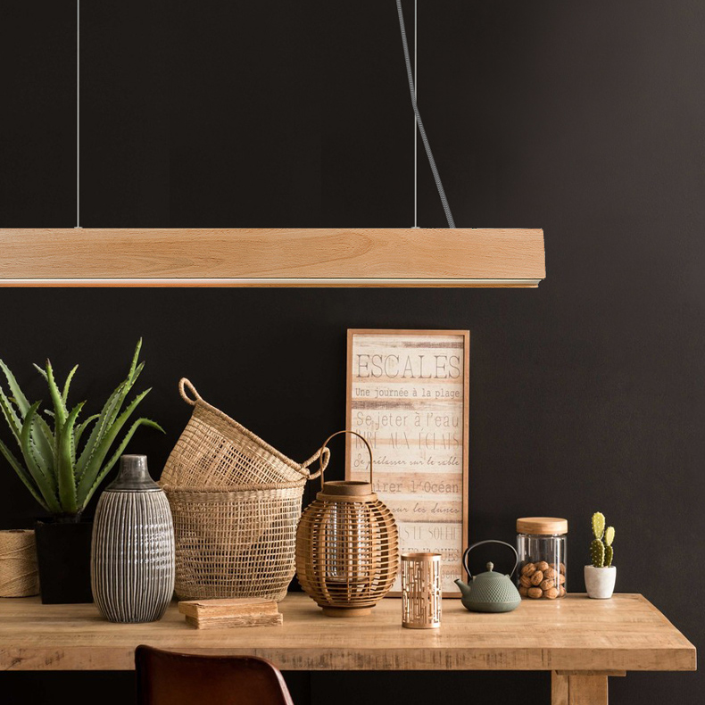 Подвесной реечный светильник RISTON Dark brown by ImperiumLoft