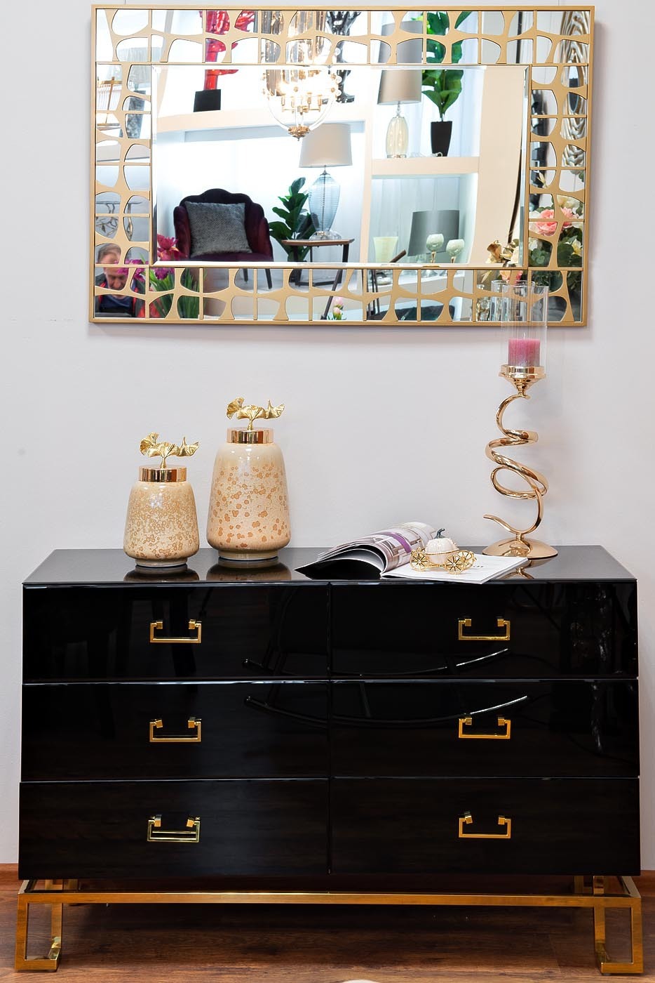 Комод черный с ящиками Garda Decor KFG057