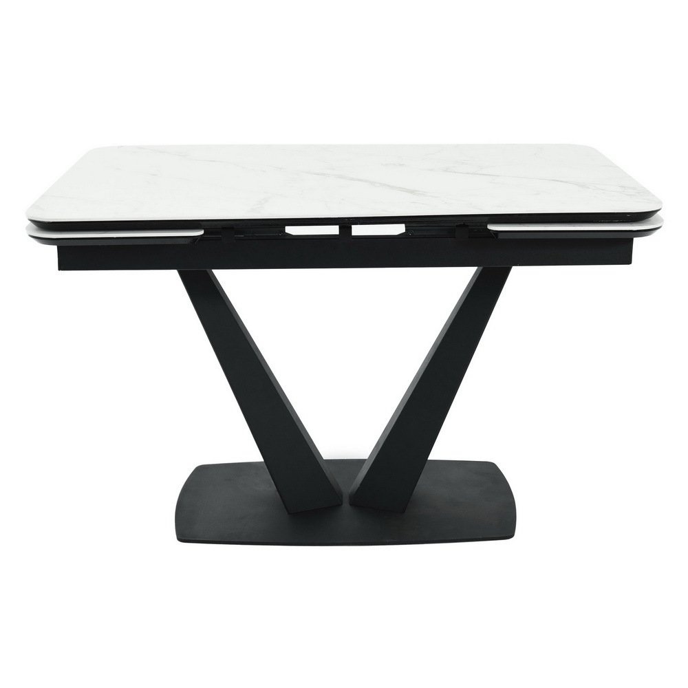 Стол Vito раскладной 120-184x80x75см, белый мрамор, чёрный Bradex Home RF 0420