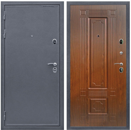 Дверь входная Graf Престиж Антик серебро / МДФ 16 мм ФЛ-2 Мореная береза