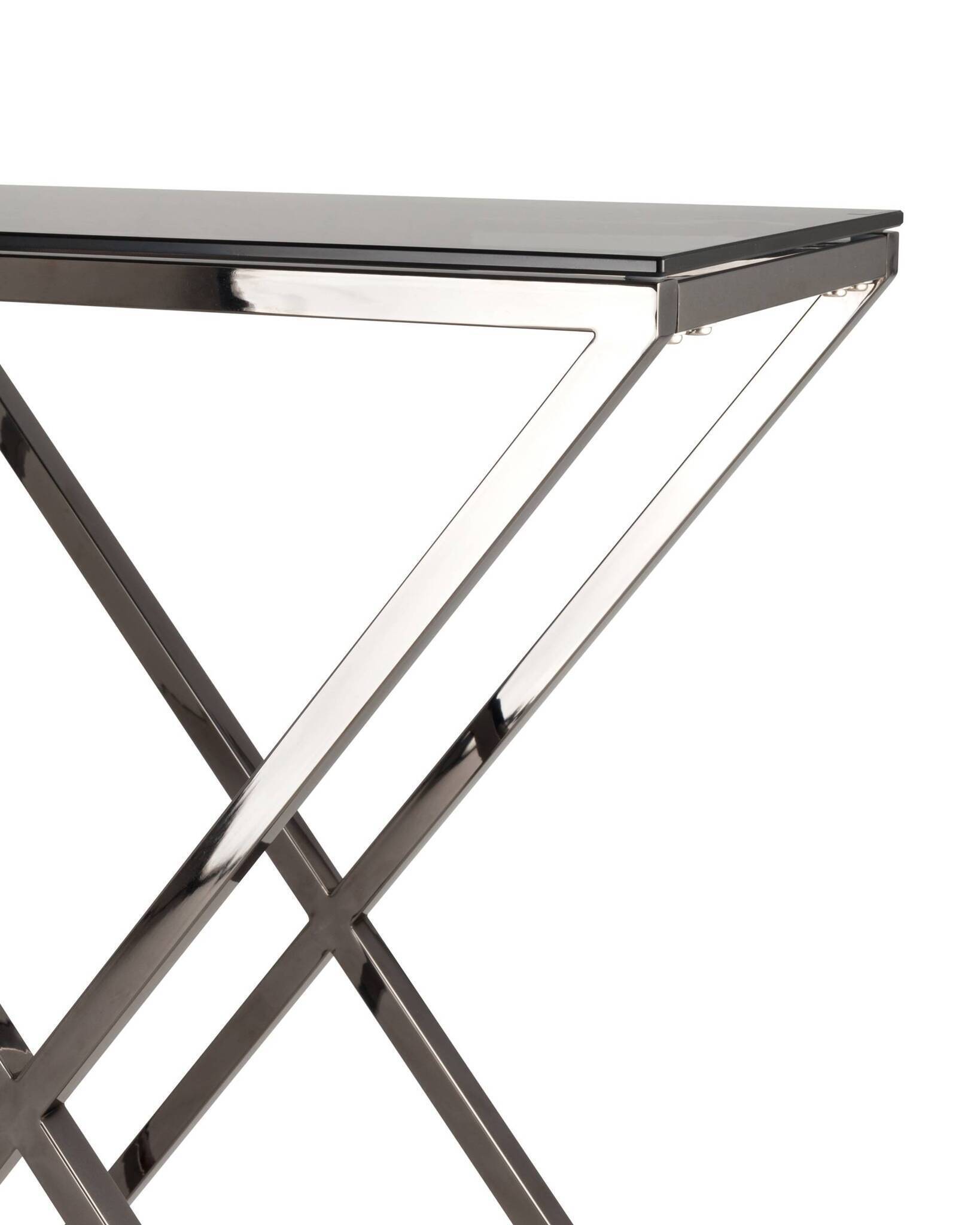 Консоль ИНСИГНИЯ 115*30 сталь темный хром стекло smoke Stool Group