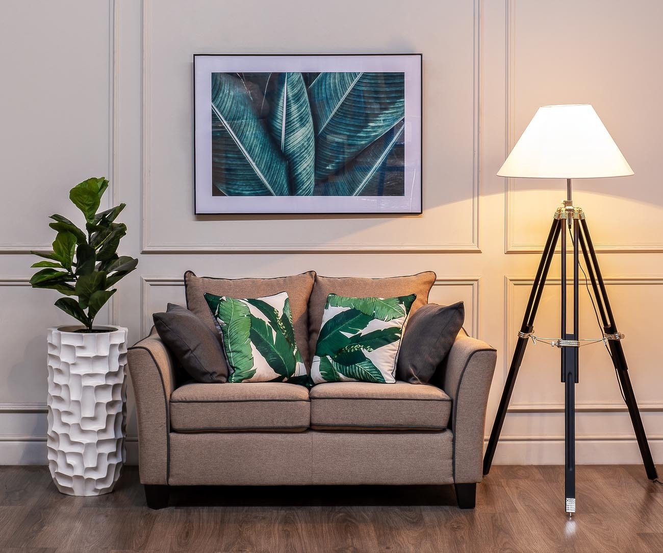 Кашпо белое напольное Garda Decor ZS-C787-27