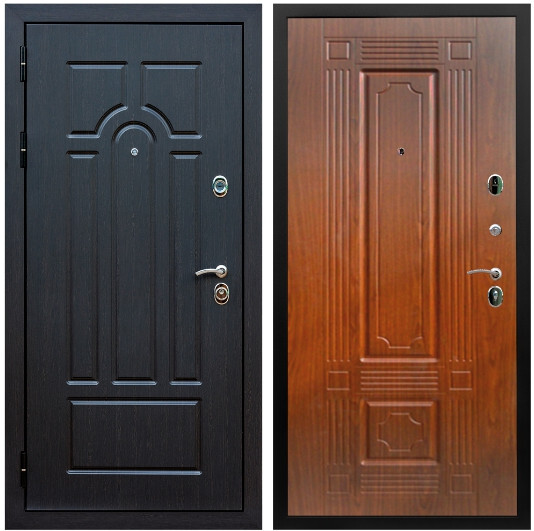 Дверь входная Graf Эврика МДФ 10 мм ФЛ-58 Венге / МДФ 6 мм ФЛ-2 Мореная береза