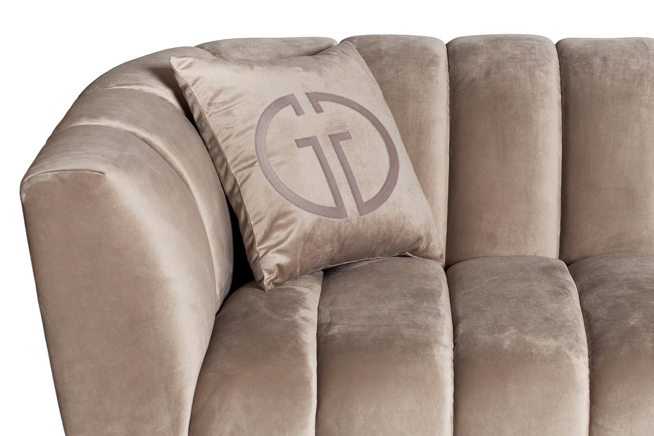 Диван трехместный велюровый серый Garda Decor ZW-81103 GRE