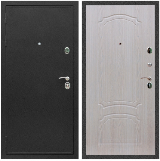 Дверь входная Graf Престиж Черный крокодил / МДФ 6 мм ФЛ-140 Дуб беленый