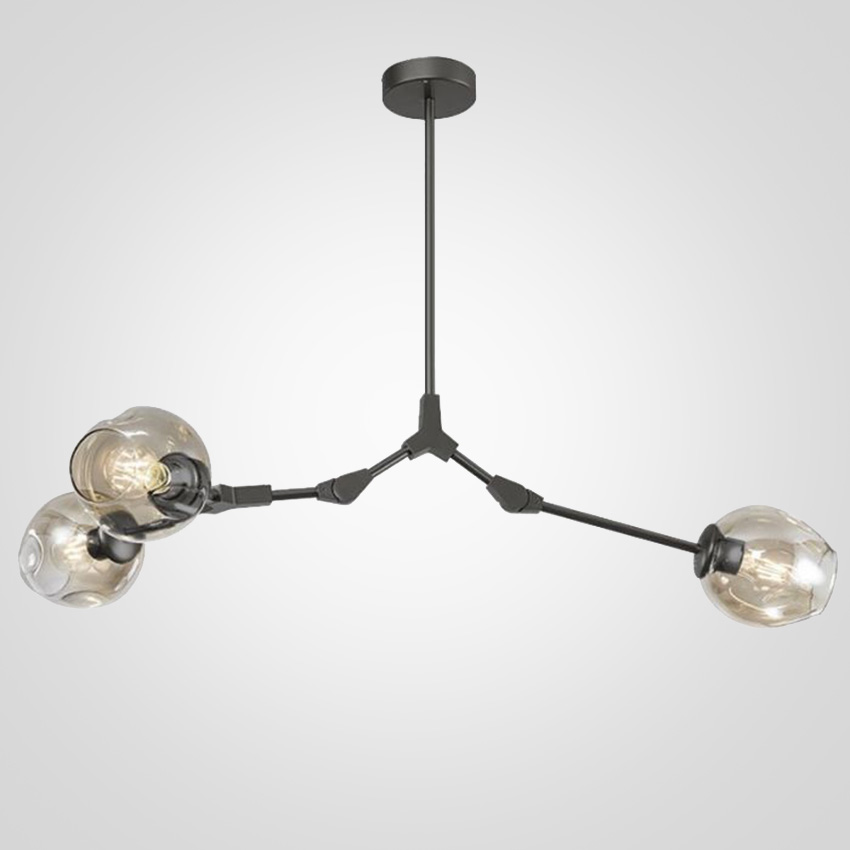 Люстра Сrumpled Glass Bubble Chandelier Gray 3 плафона by ImperiumLoft