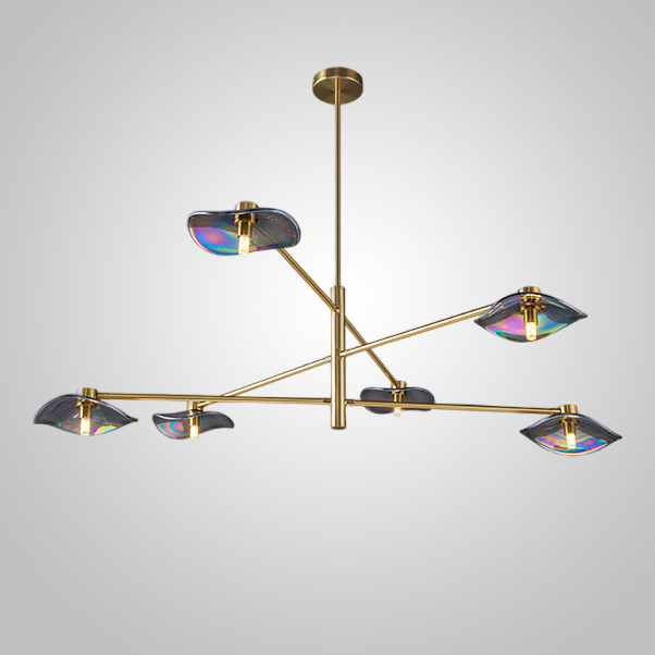 Потолочная люстра MILIAN CH L6 Brass Cognac by ImperiumLoft