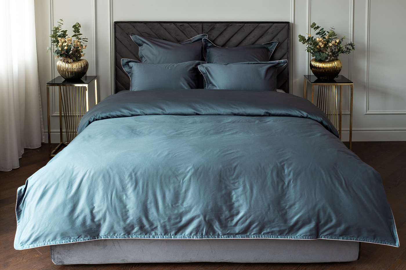 Пододеяльник сатиновый "Видение" 230х210см зеленый Garda Decor 107TD-D0033G-POD ZEL