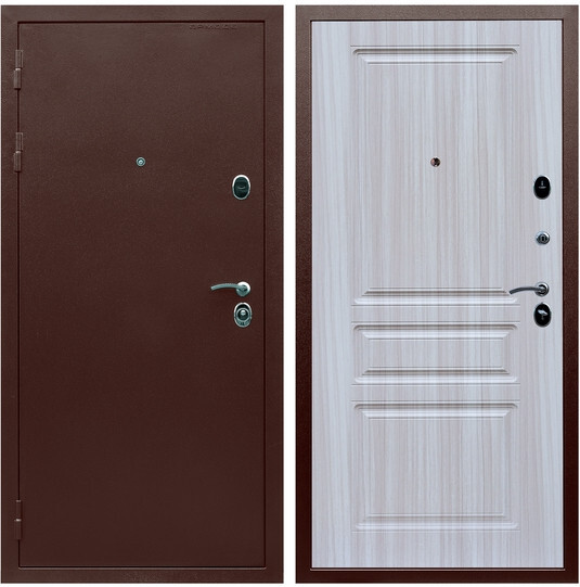 Дверь входная Graf Люкс ТП-70 Антик медь / МДФ 16 мм ФЛ-243 Сандал белый