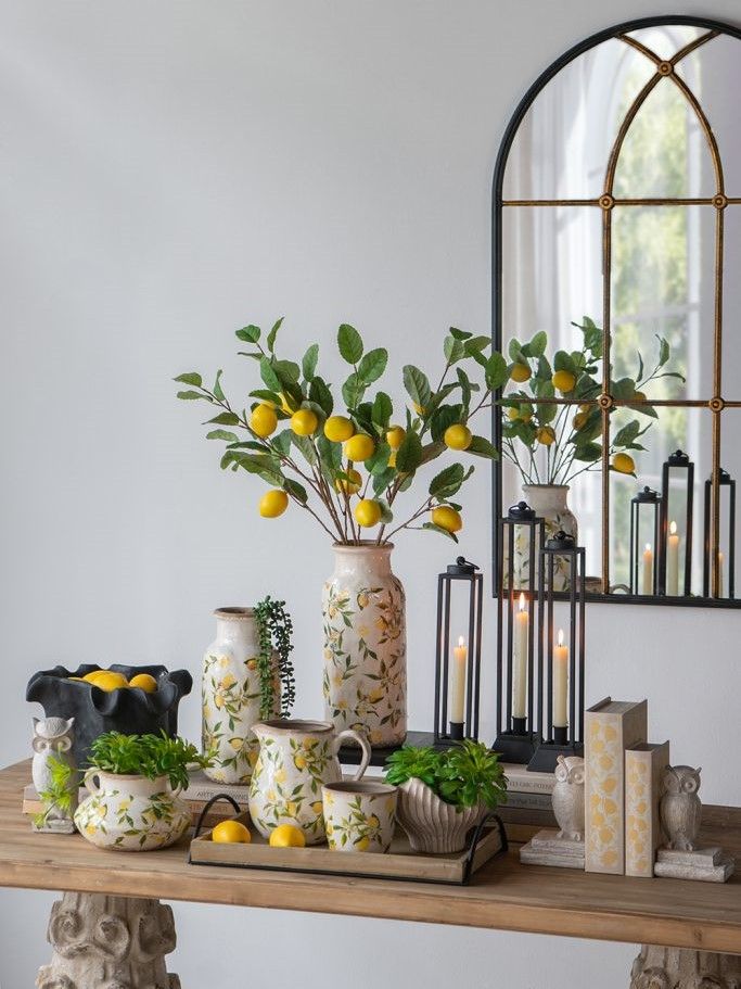 Кашпо с лимонами, набор Glasar C5609