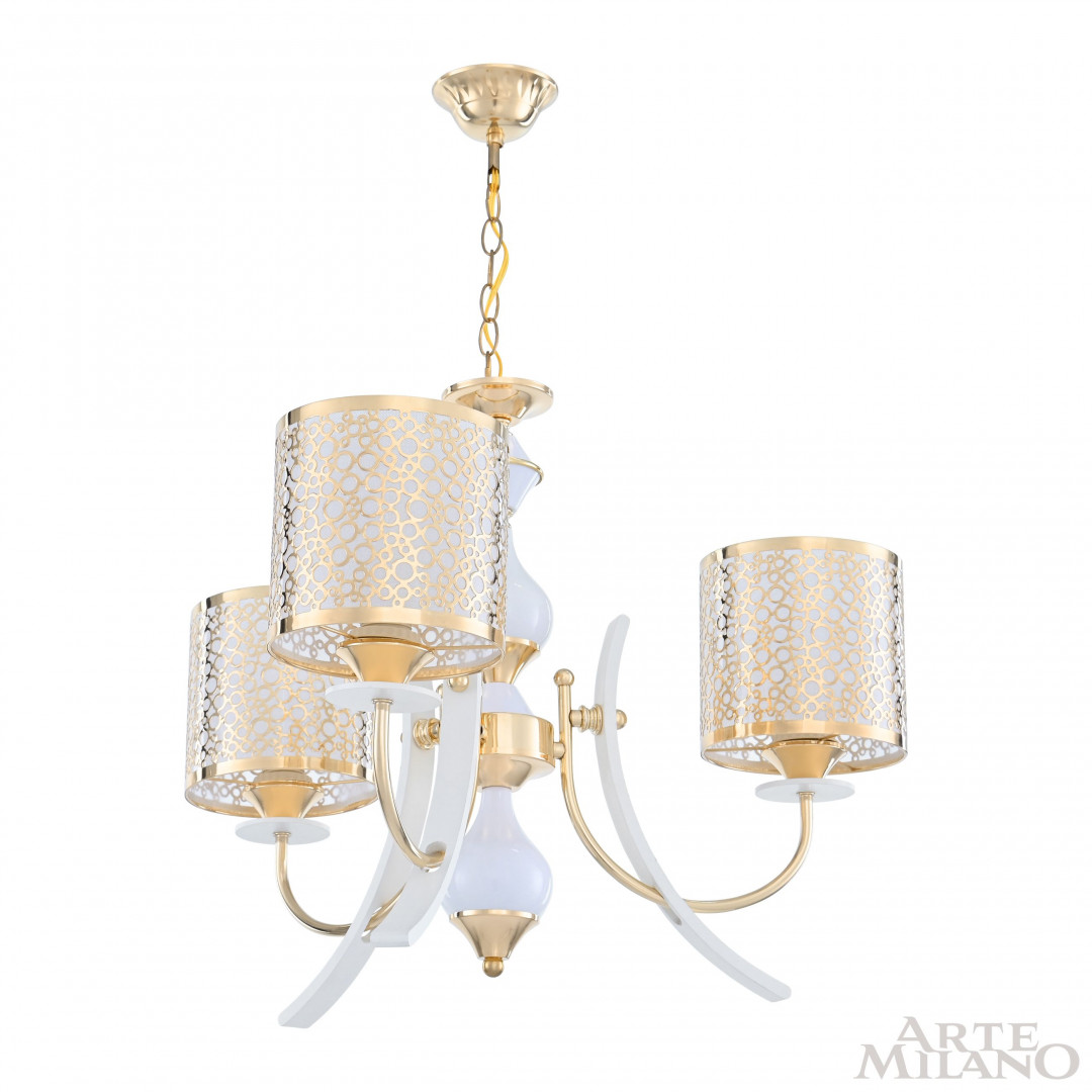 Люстра подвесная с плафонами 306067/3 Wh/Gd Arte Milano