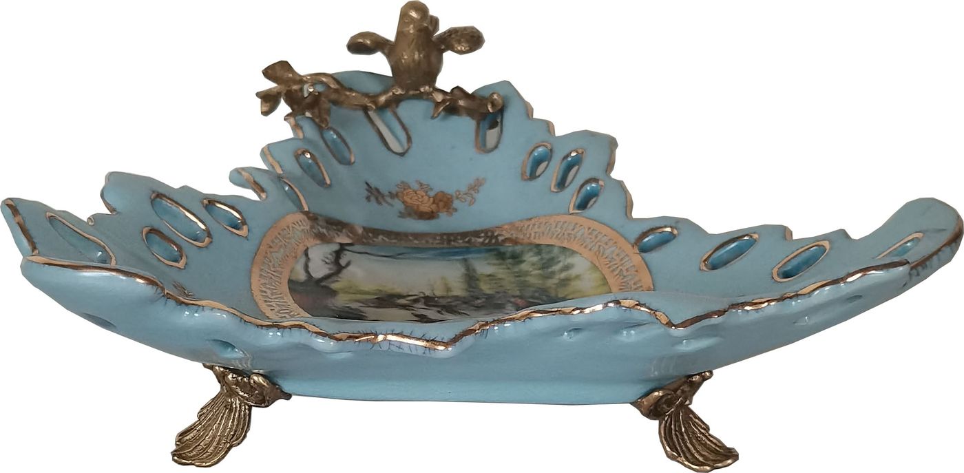 Блюдо с птичкой Glasar C805HC/HLB0725