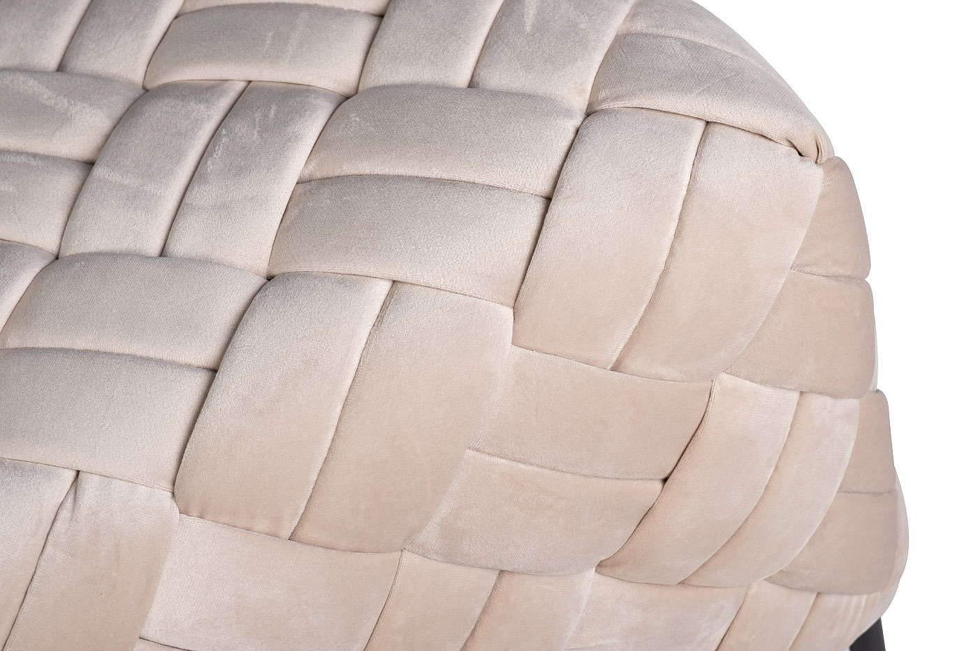 Пуф из плетеного велюра бежевый Garda Decor N-OT-100 BG BL