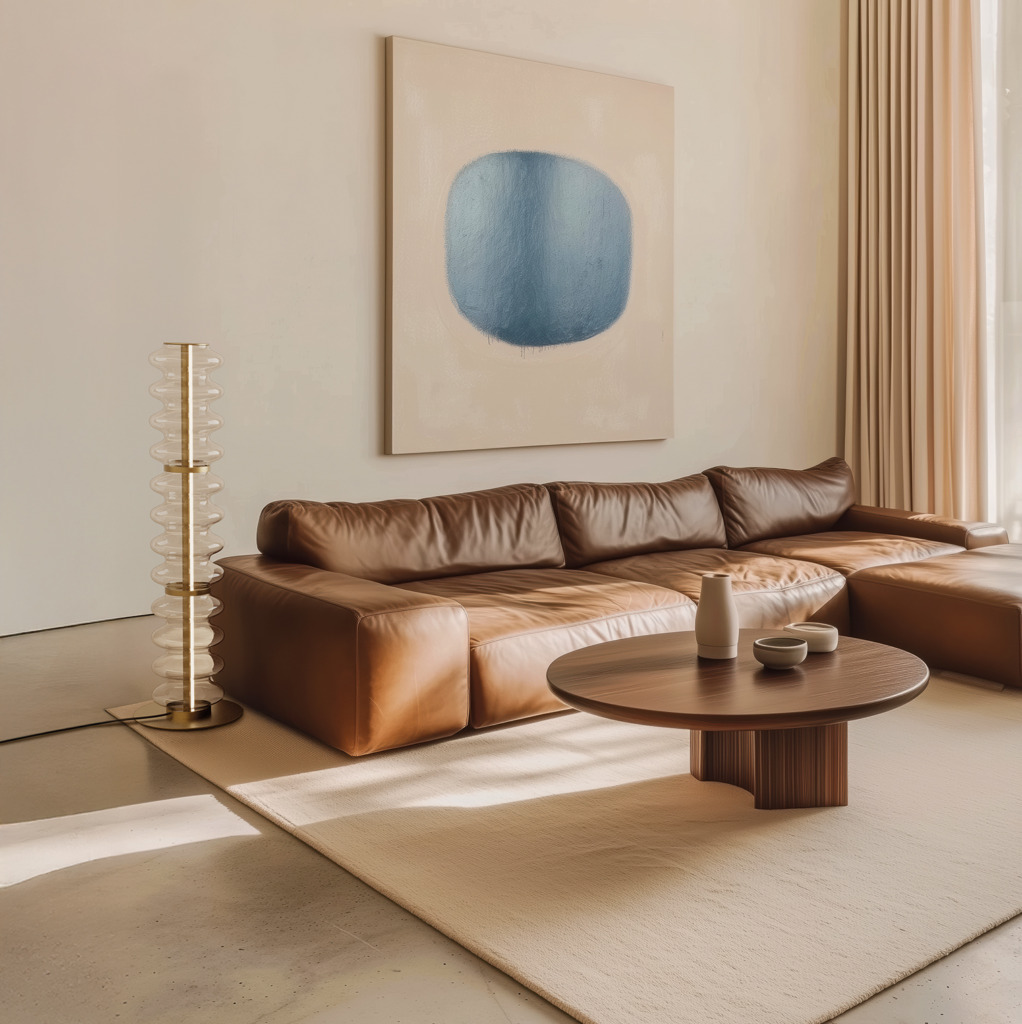 Торшер Vitree золотой металл/ прозрачный плафон Aromas del Campo