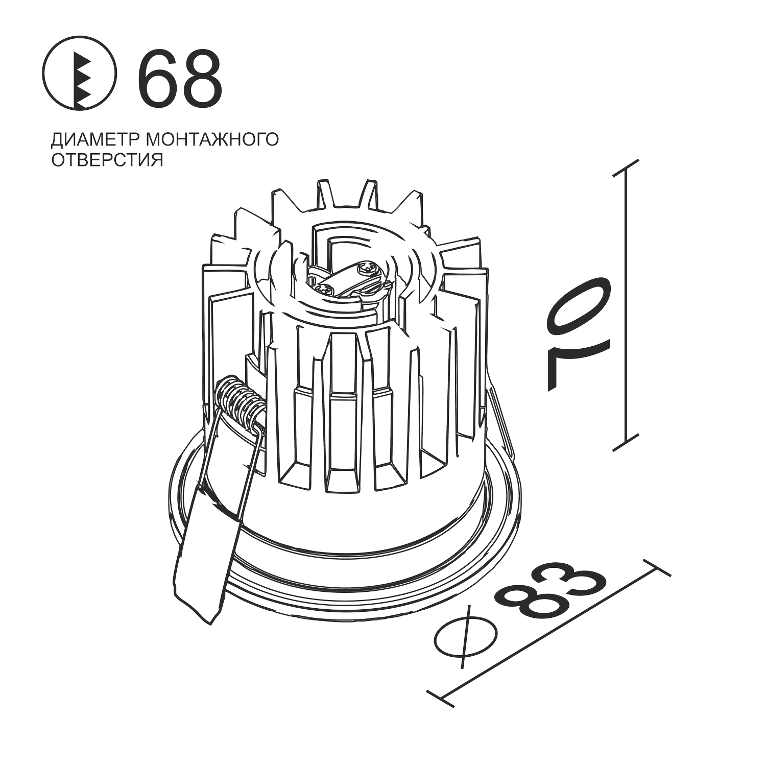 Встраиваемый светодиодный светильник Ledron FAST TOP MINI Black-Gold