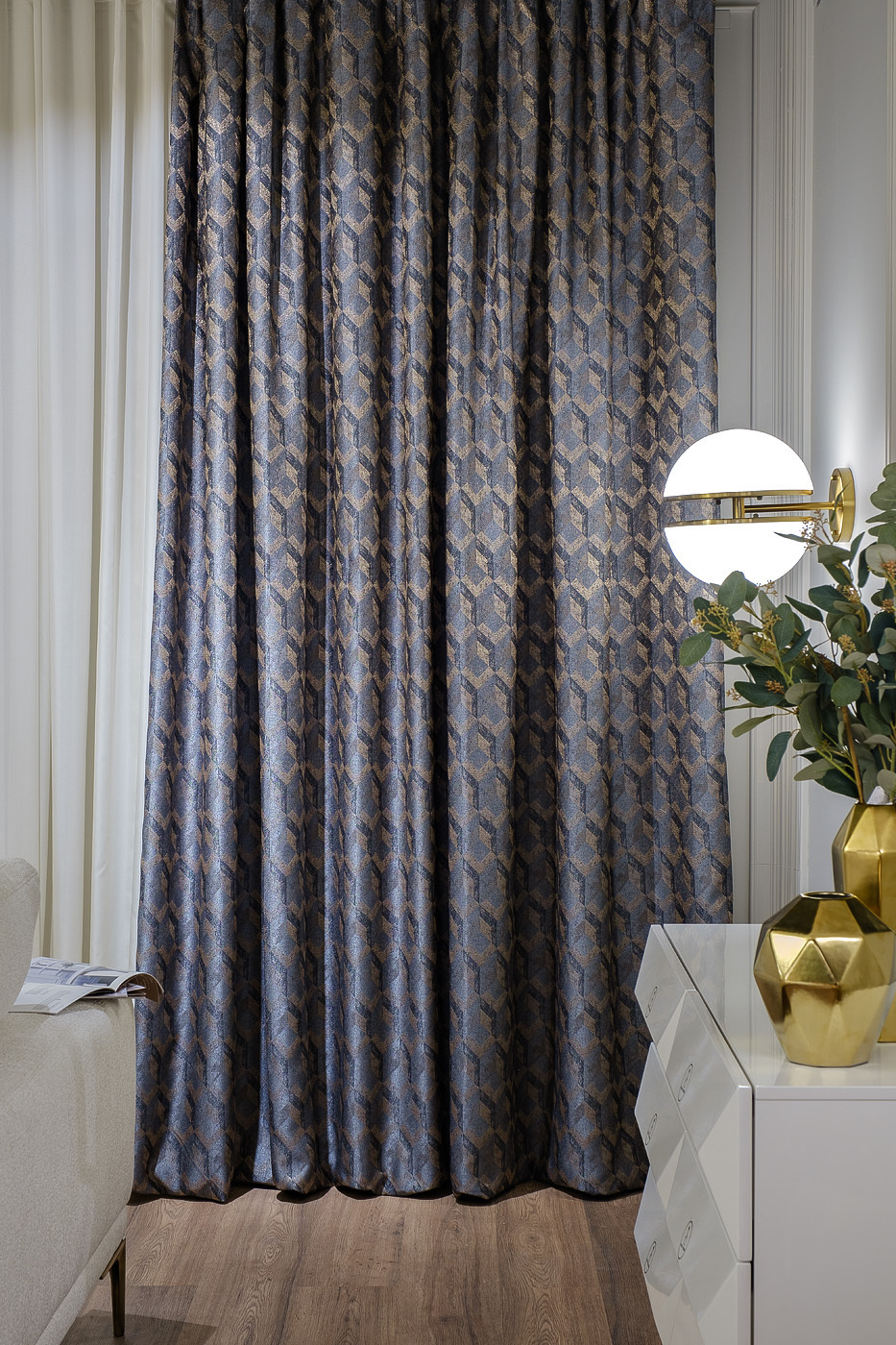 Портьера MODENA 275х260см голубая Garda Decor 121GD-TON09-PORT GOL