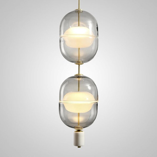Подвесной светильник PLATTE 2 brass 3000К by ImperiumLoft