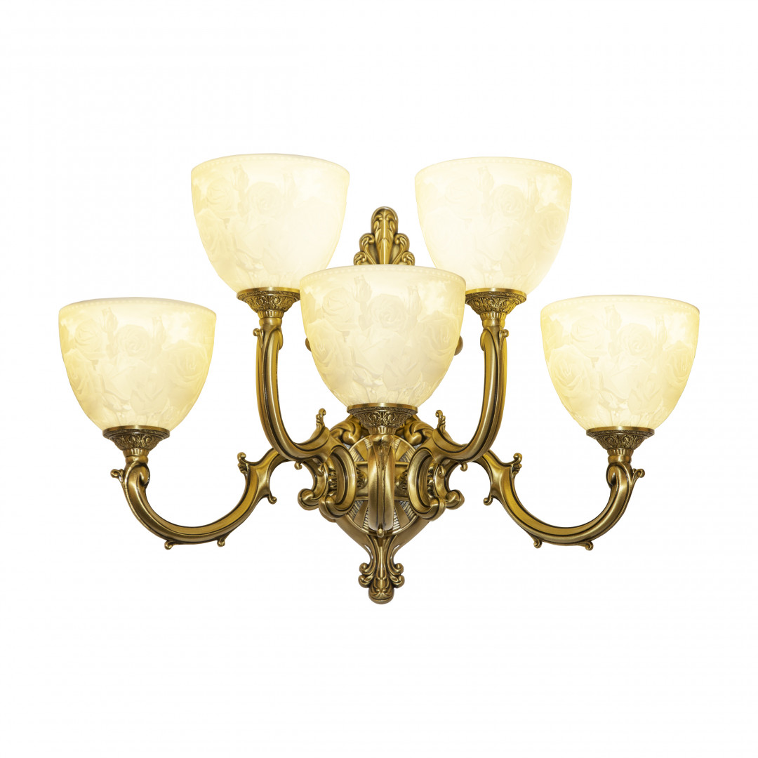 Бра бронзовые с хрусталём 7214B15/3+2/210 FP P1 U Rose