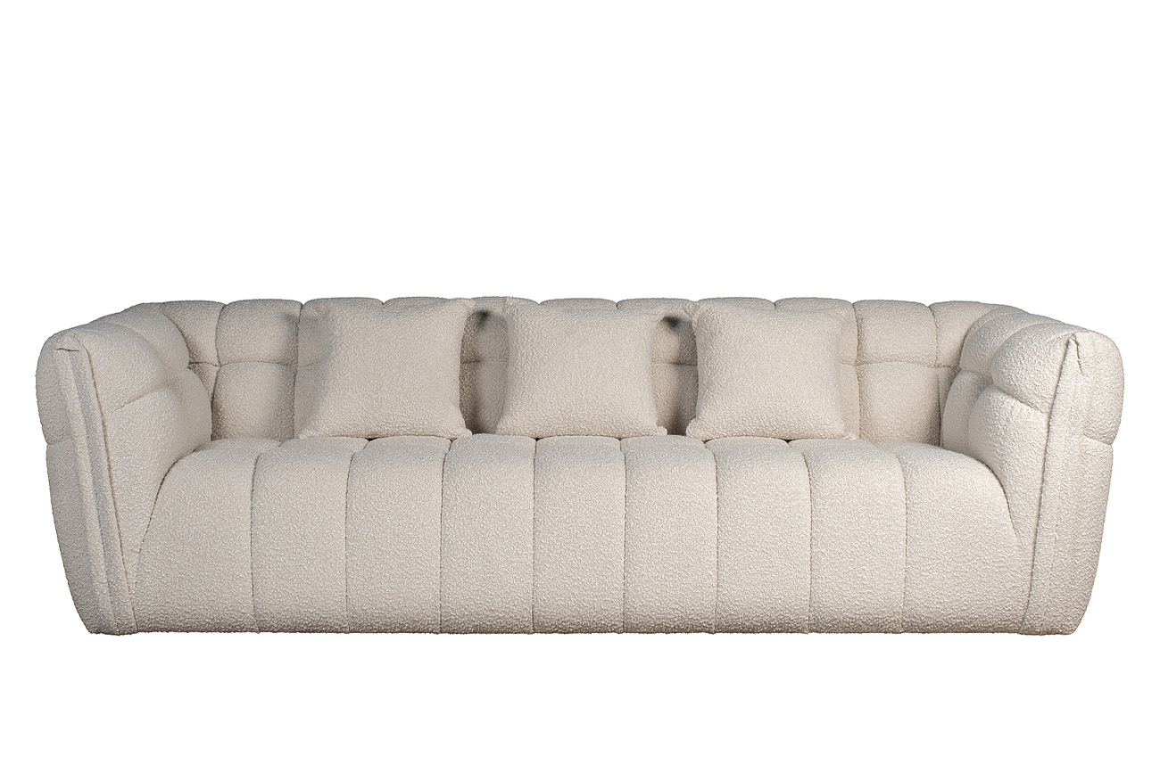 Диван треестный букле белый Garda Decor ZW-26803