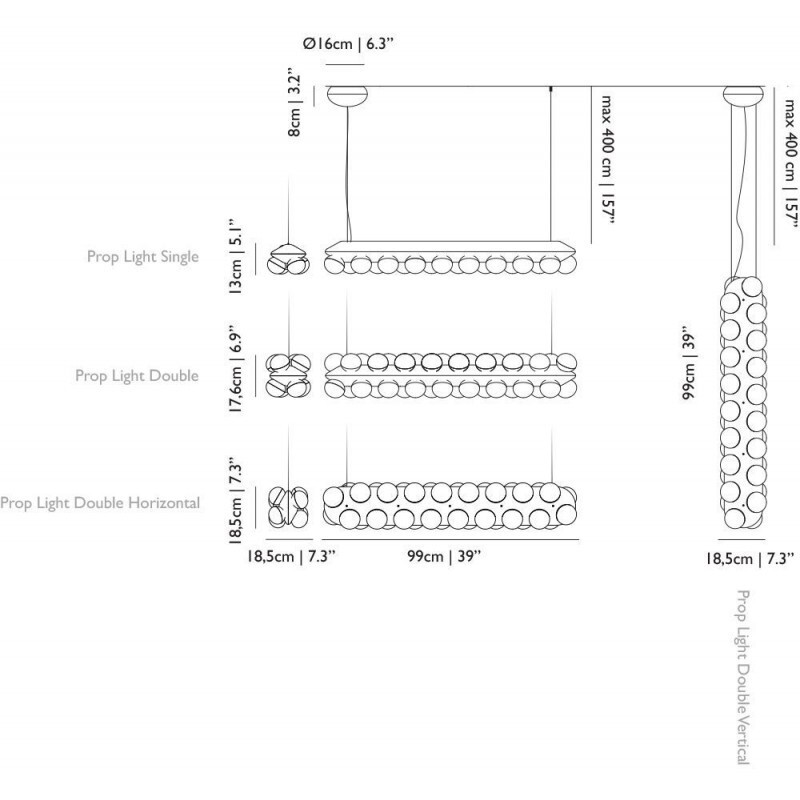 Подвесной светильник Moooi Prop light Double Vertical 2700K