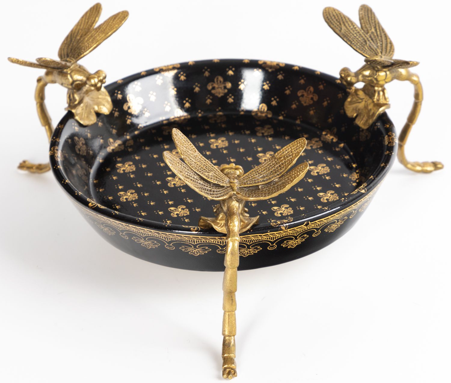 Блюдо со стрекозами Glasar 31G2574/C914HC/HBK1041