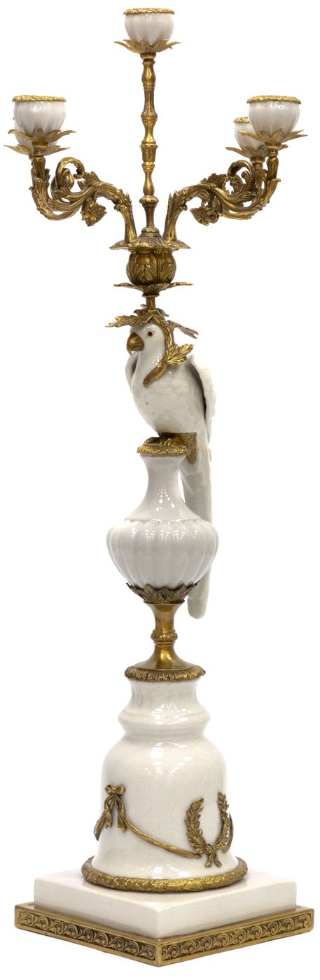 Подсвечник Попугай Glasar 31G1624/E566AC/WHITE