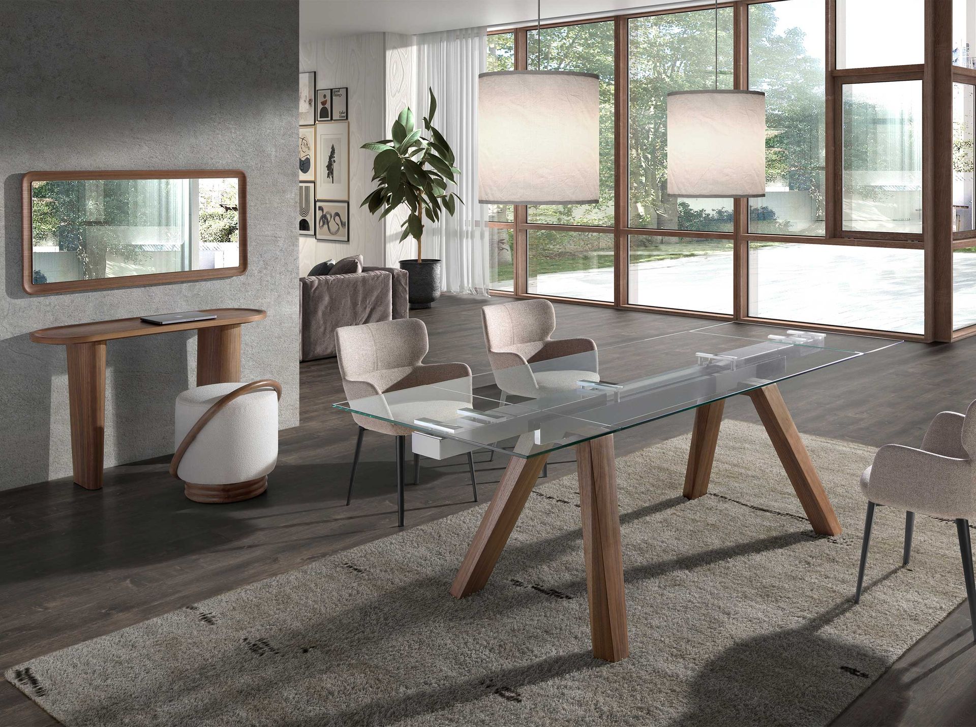 Консоль овальная 3249/415-X из ореха Angel Cerda