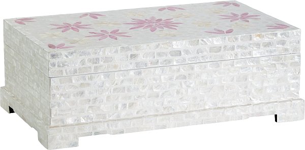 Шкатулка с отделкой раковинами устриц Glasar 67-003-W/1