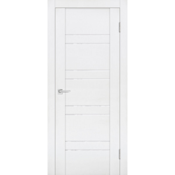 Межкомнатная дверь Graf PST-1 белоснежный лакобель белый бархат (1900 х 600)