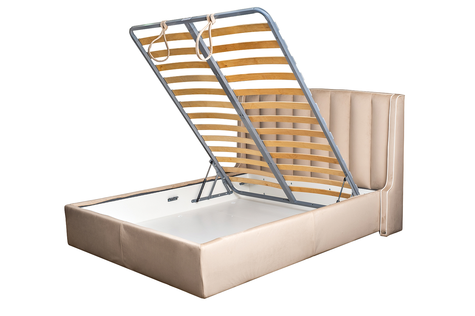 Кровать Odry c подъем.мех. велюр экрю Colt1009 186*220*120 Garda Decor ODRY-160M-Colt1009+Colt1008