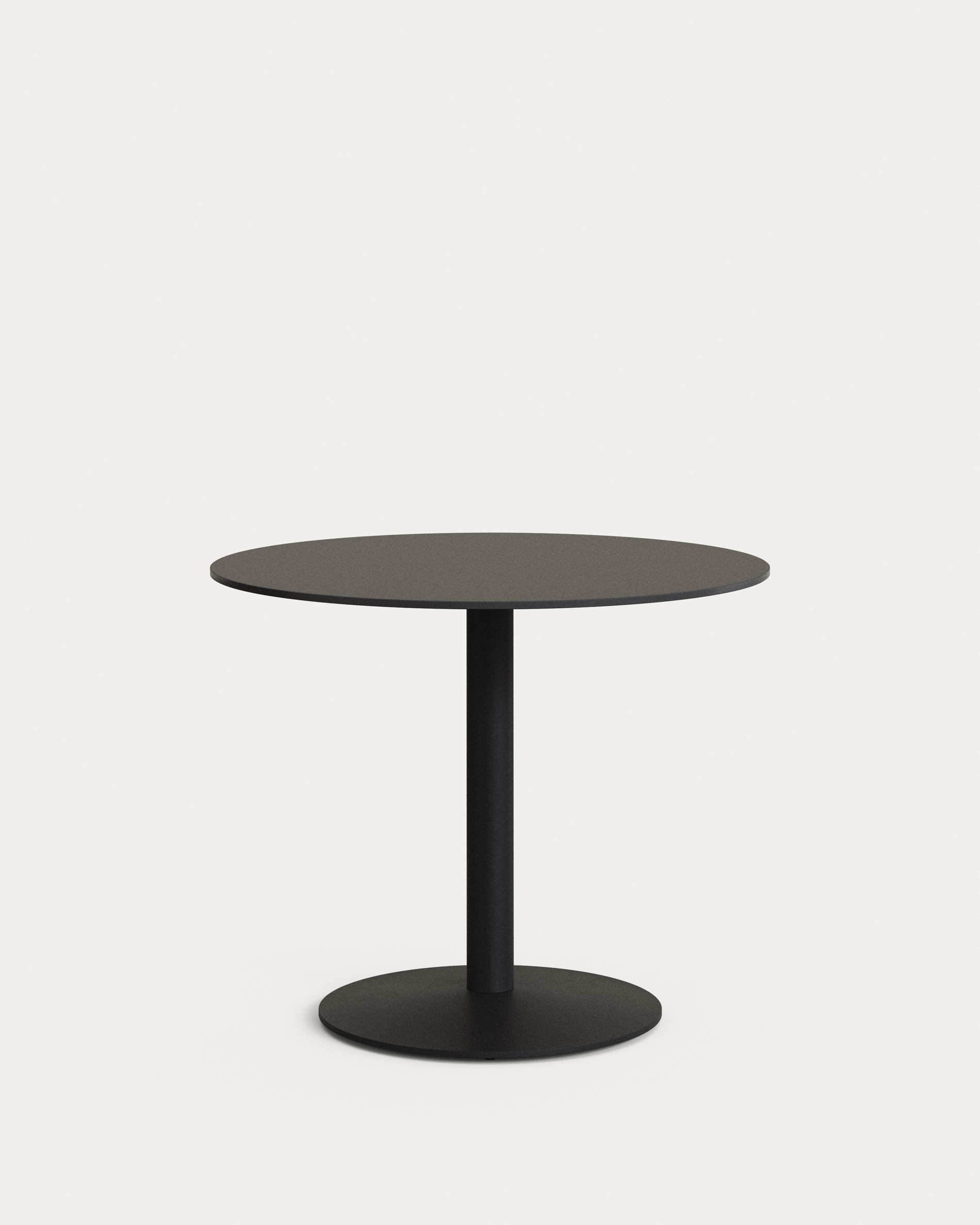 Esilda Садовый круглый стол черного цвета с черной металлической ножкой La Forma (ex Julia Grup)