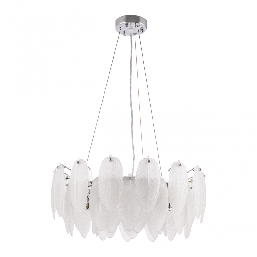 Люстра с плафоном в виде перьев 4653.D550.H240.E14.6 Ni Arte Milano