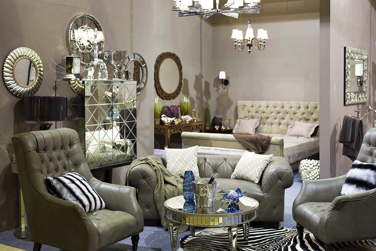 Стол зеркальный круглый низкий Garda Decor KFC247