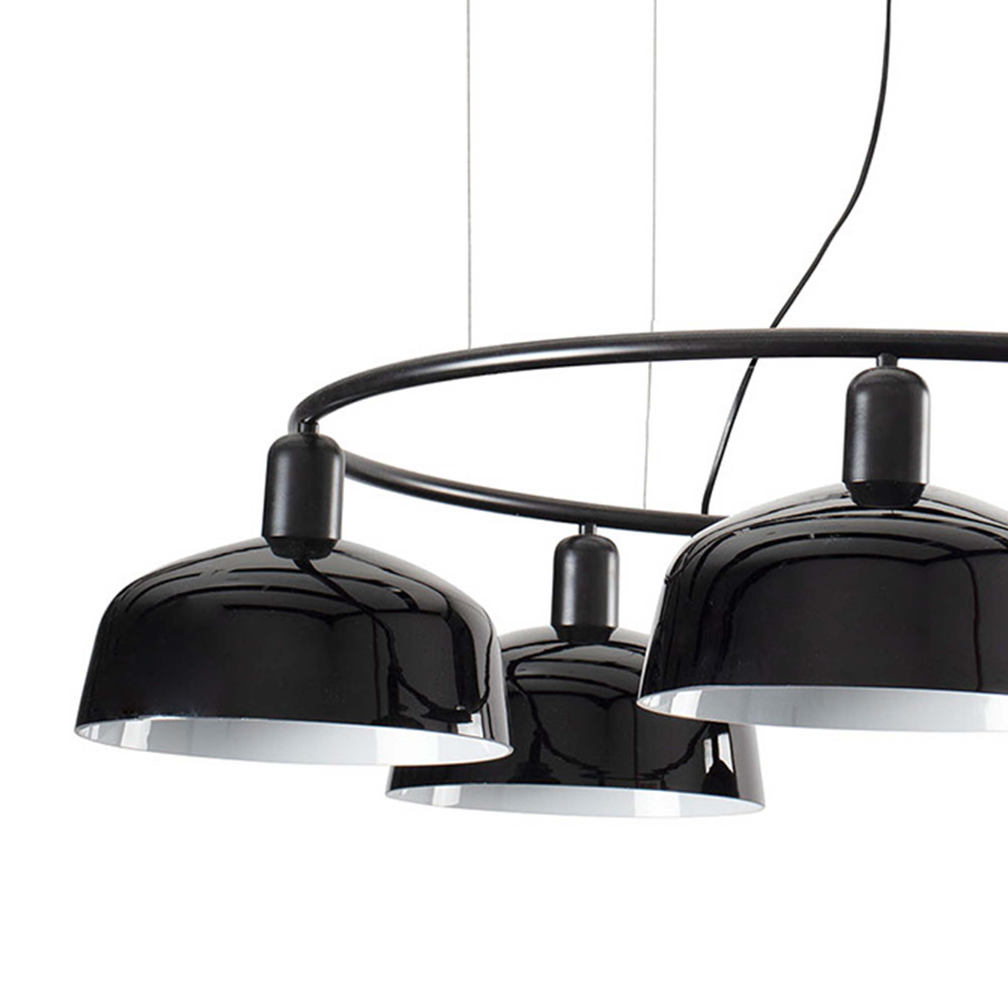 Люстра круглая TATAWIN M черная 5xE27 Faro