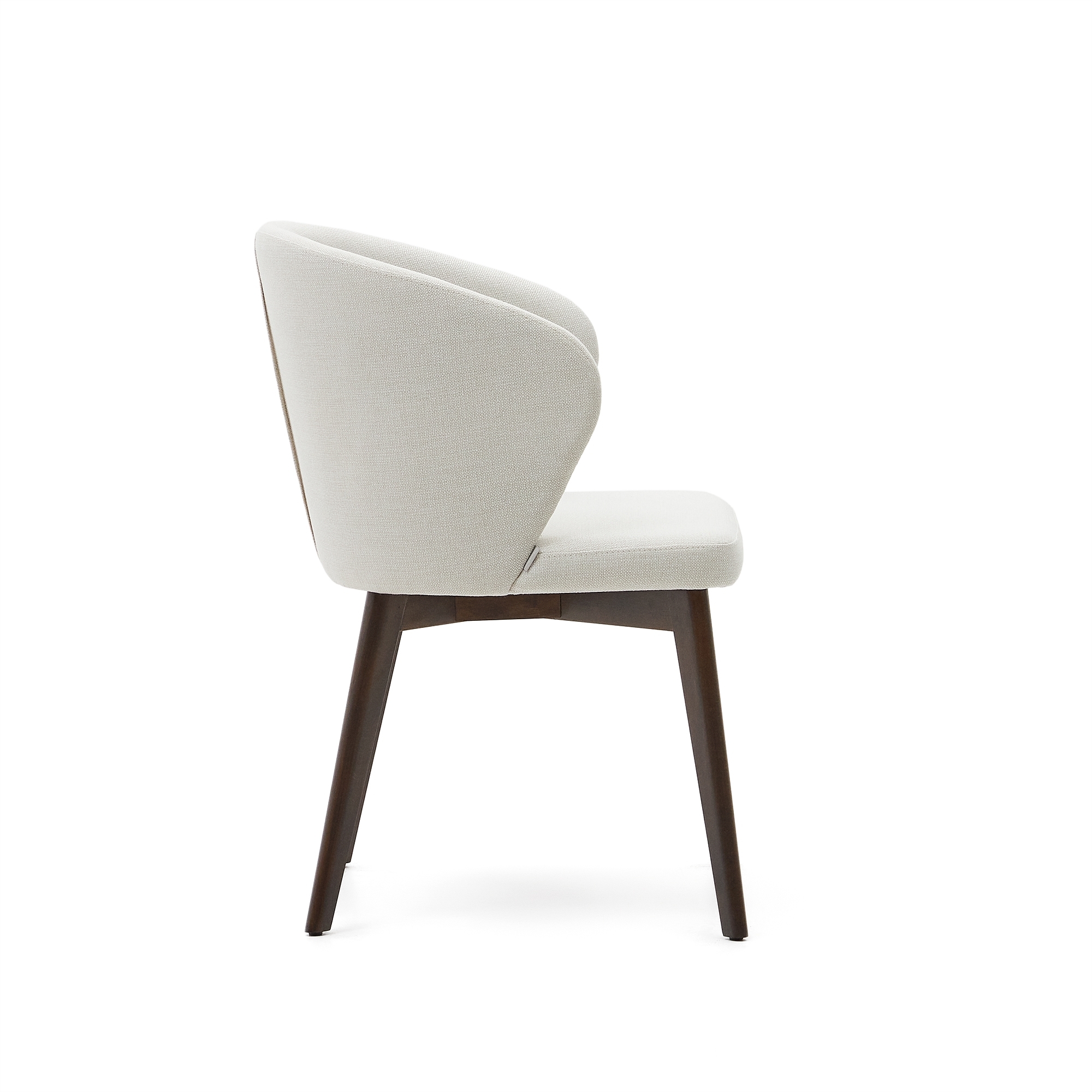 Стул Darice из бежевой синели с ножками в темной отделке La Forma (ex Julia Grup)