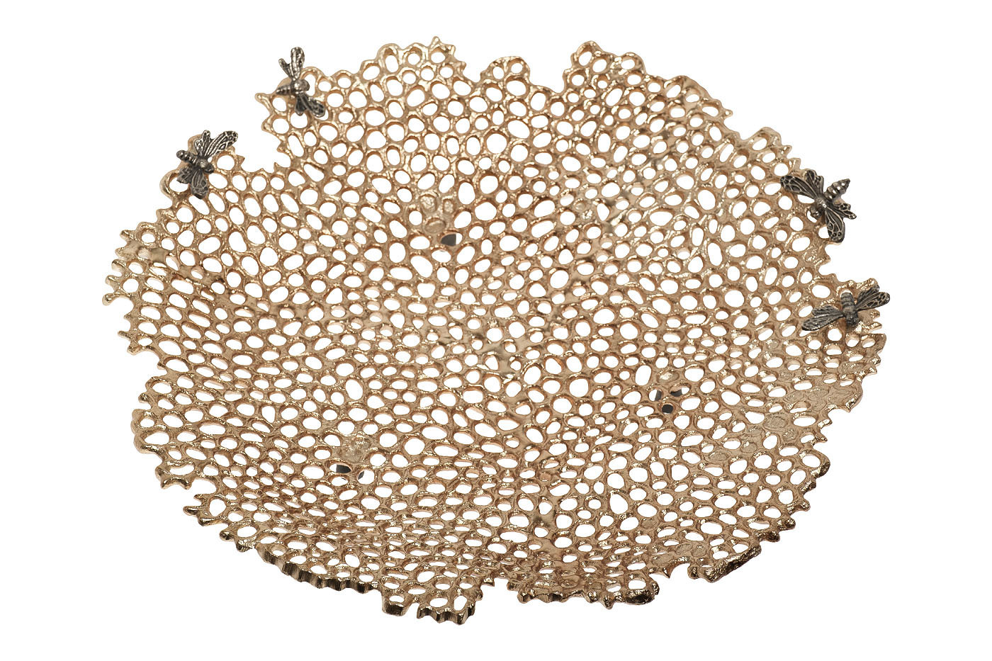 Блюдо декоративное "Соты" золотое Garda Decor 69-219013