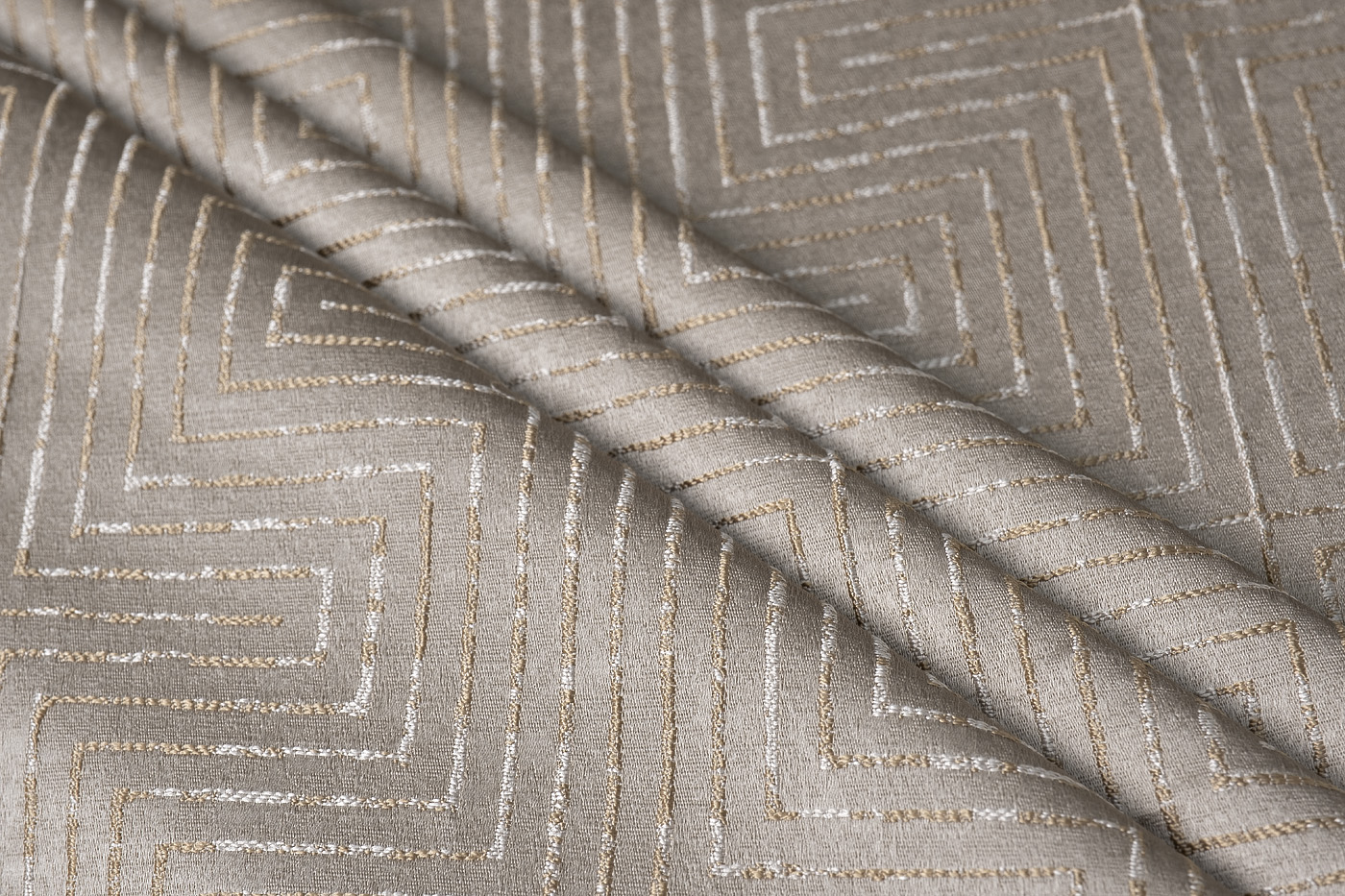 Ткань портьерная GLOSS бежевая Garda Decor 142DDH-1945260-GLOSS BEG