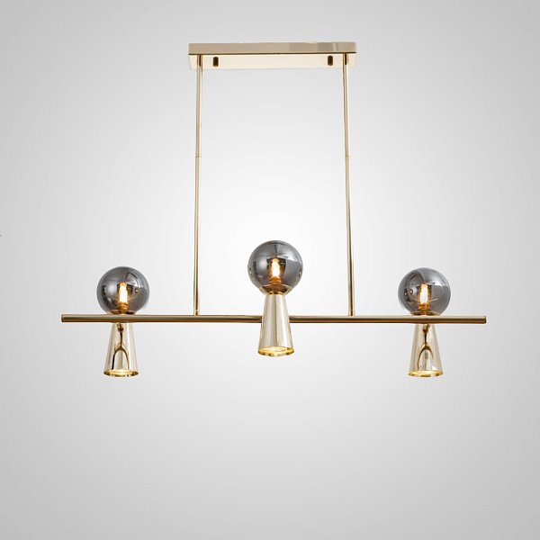 Потолочный светильник ABELINA LONG L6 Gold Grey by ImperiumLoft