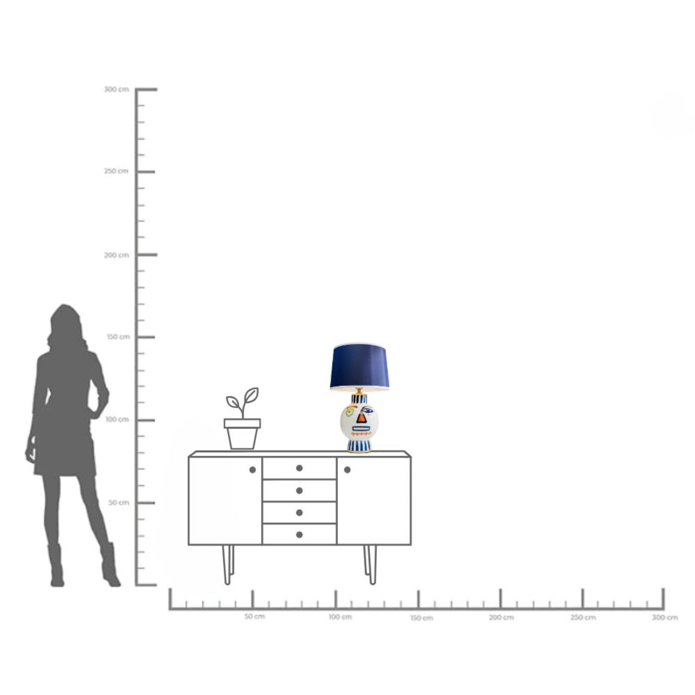 Светильник настольный Two Face 65 см KARE 56127