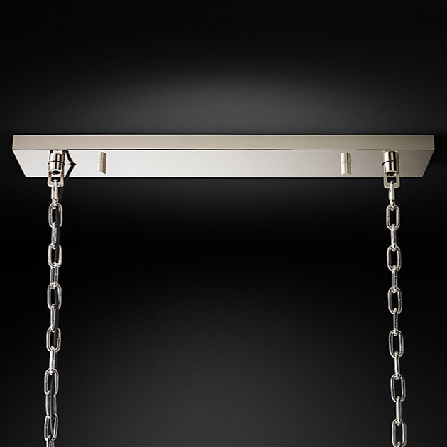 Люстра Restoration Hardware 1920s Odeon Clear Glass Fringe Rectangular 40" Grey Iron