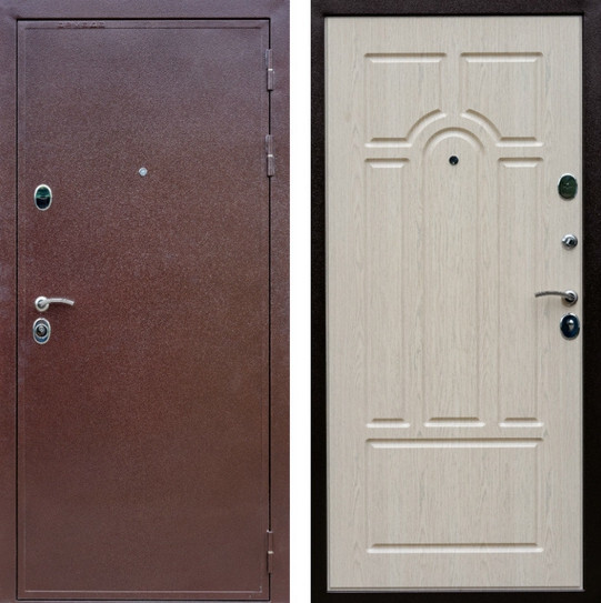 Дверь входная Graf Престиж Антик медь готовая / МДФ 16 мм ФЛ-58 Дуб беленый