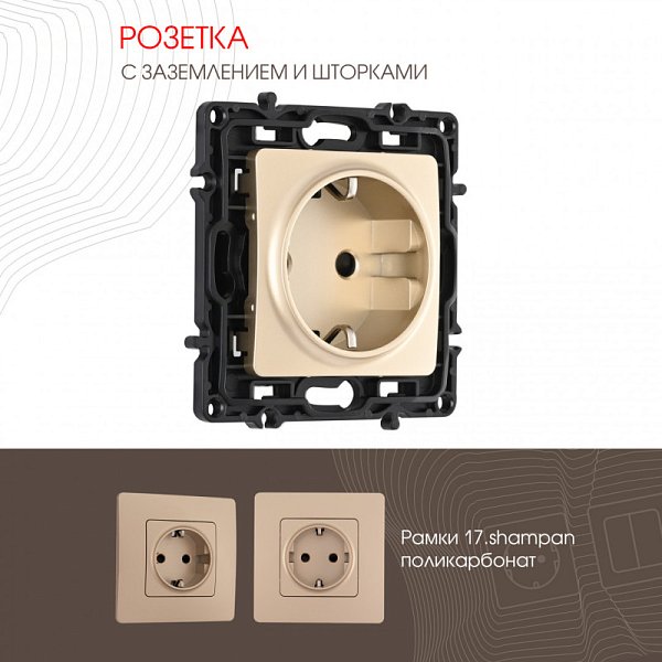 Розетка Arte Milano 217.40-1.shampan