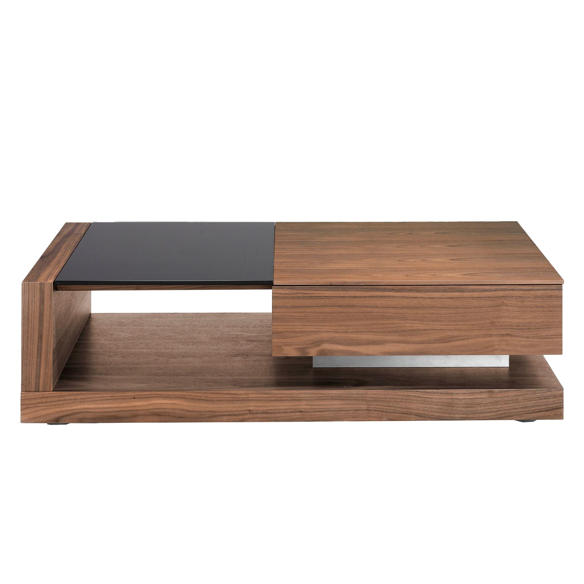 Журнальный столик из ореха с черным стеклом MH1317A /2061 Angel Cerda