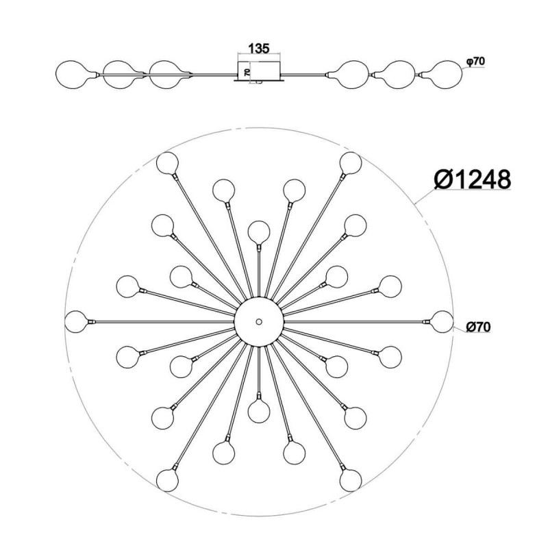 Накладная люстра Escada 2109/16 Chrome