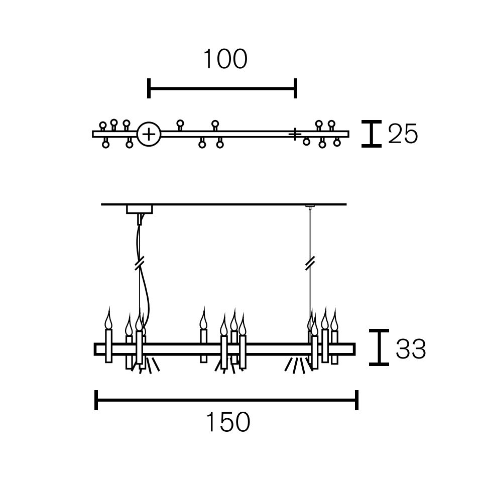 Люстра Brand Van Egmond Shiro Horizontal 150 Bur.Brass