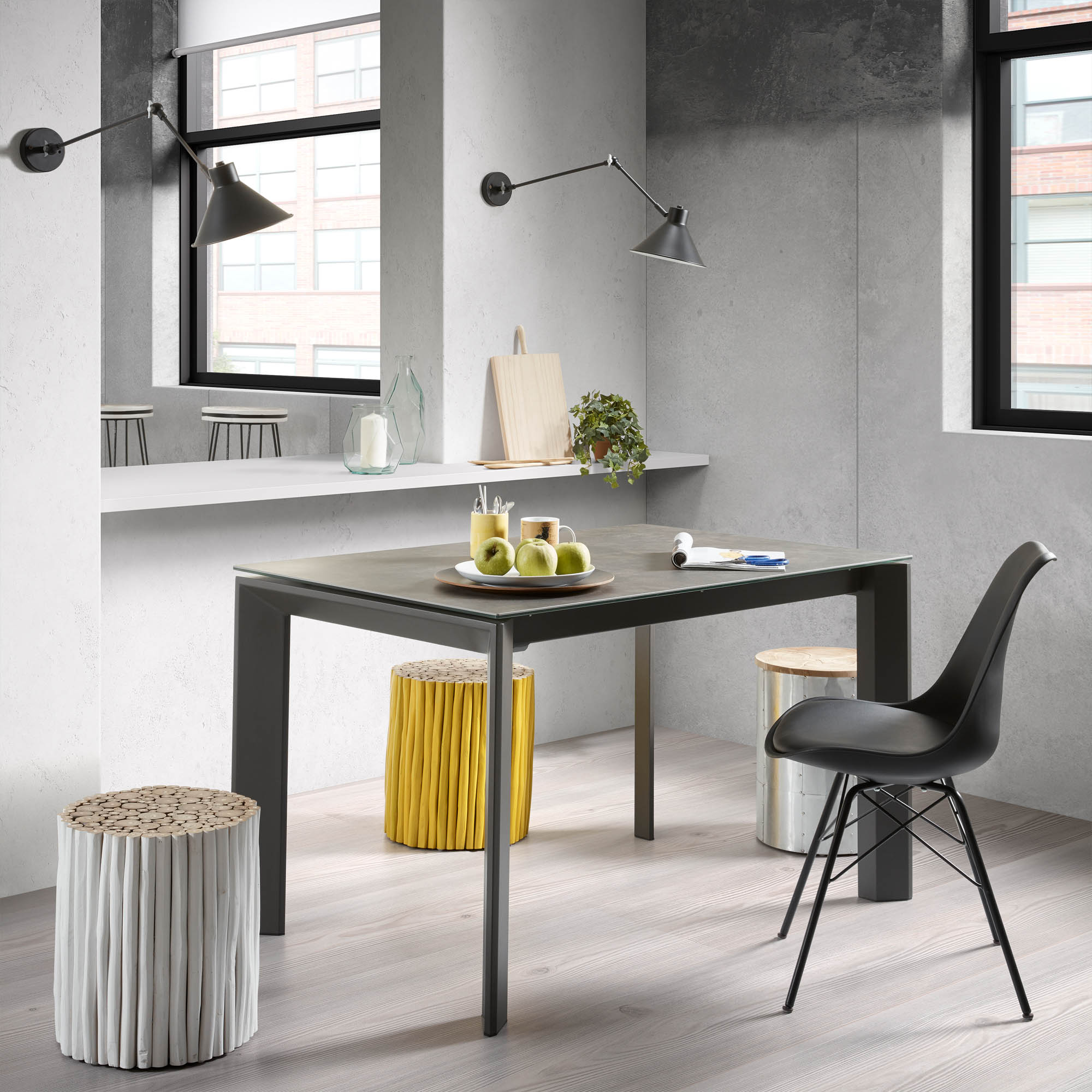 Стол Atta 140 (200) x90 графит керамика La Forma (ex Julia Grup)