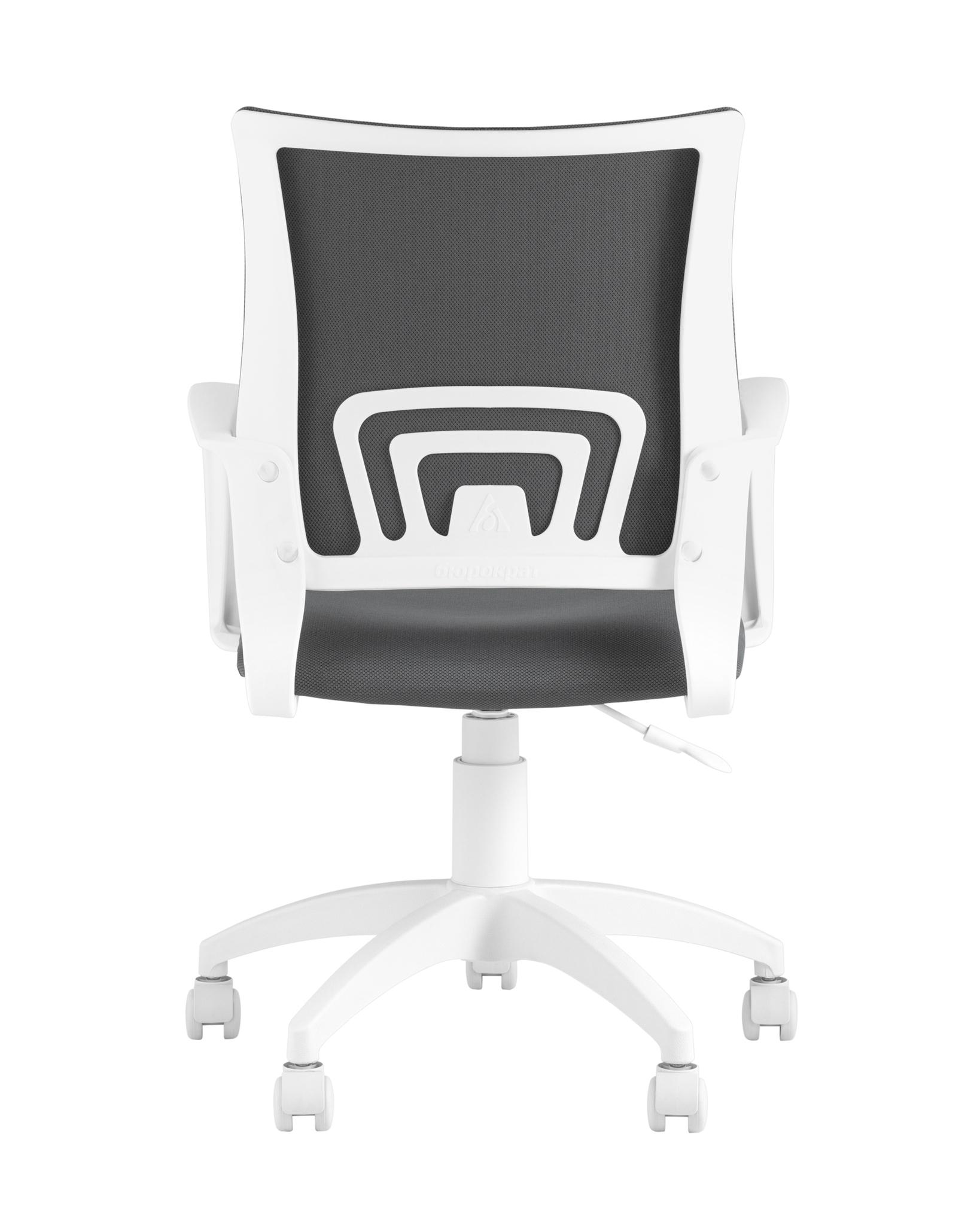 Кресло офисное Topchairs ST-BASIC-W серая ткань крестовина белый пластик Stool Group